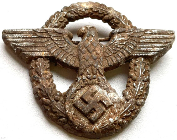 Nazi police officer visor cap eagle / from Konigsberg