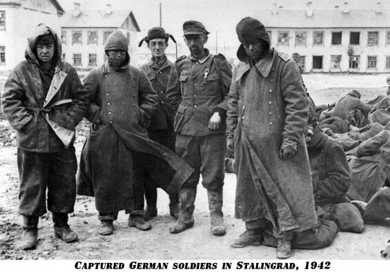 Captured German soldiers in Stalingrad.