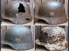 4 new Wehrmacht helmets with decals