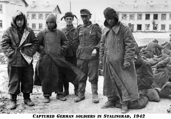 Captured German soldiers in Stalingrad.