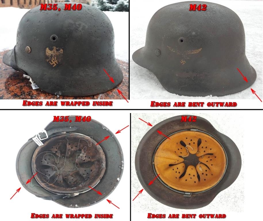 M42 helmet’s difference from M35 and M40 M42 helmet’s difference from M35 and M40