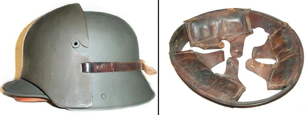 German helmet M16 with a headrest plate German helmet M16 with a headrest plate