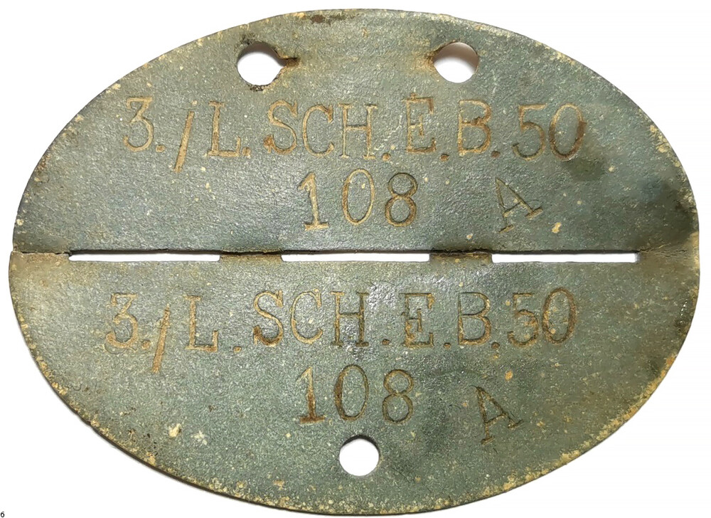 German dogtag 3./L.SCH.E.B.50 / from Stalingrad