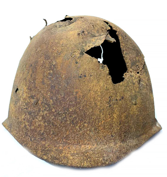 Soviet helmet SSh40 / from Stalingrad