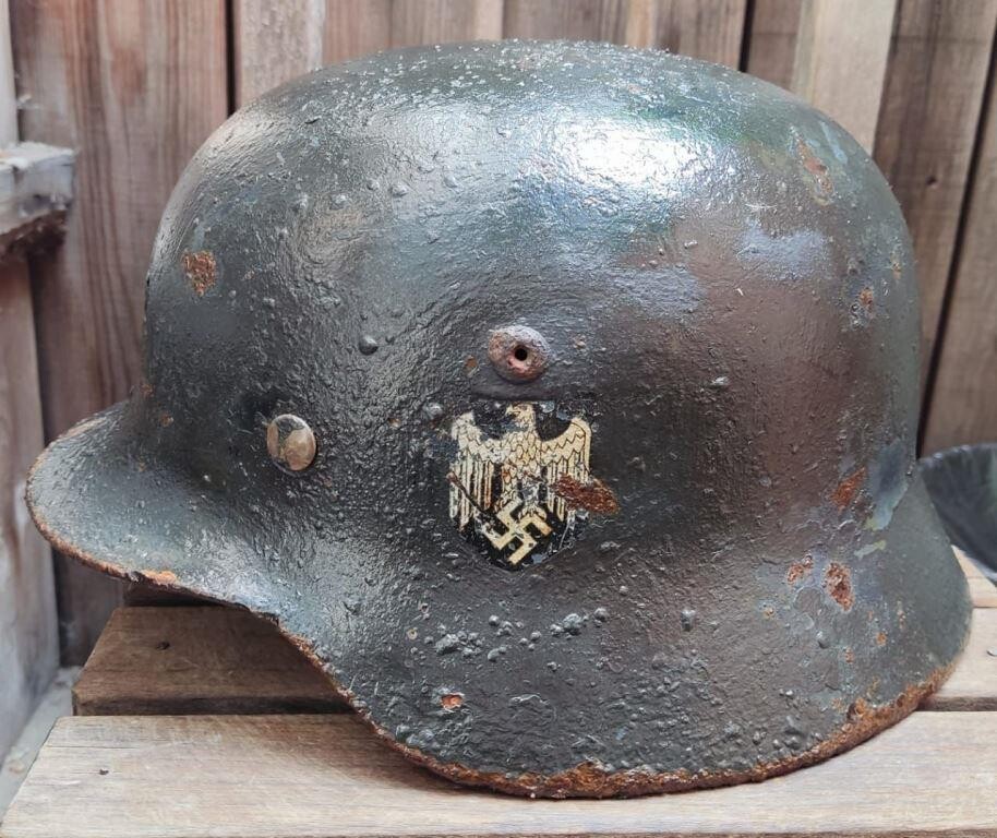 Wehrmacht helmet M35 DD / from Demyansk pocket