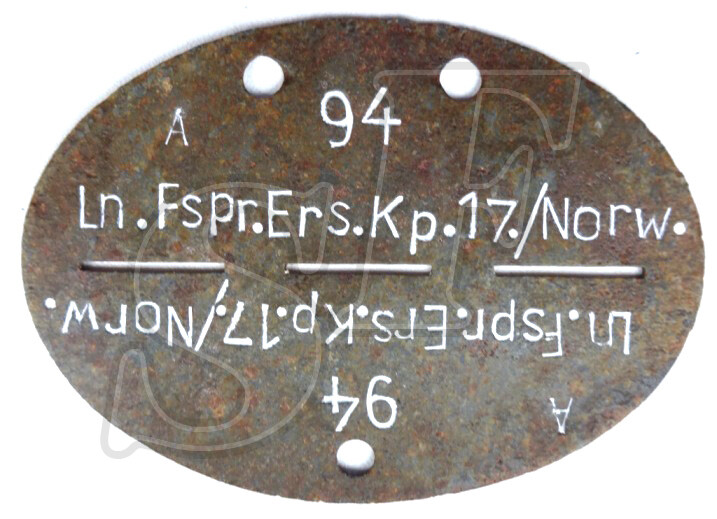 Dog tag Ln.Fspr.Ers.Kp.17./Norw