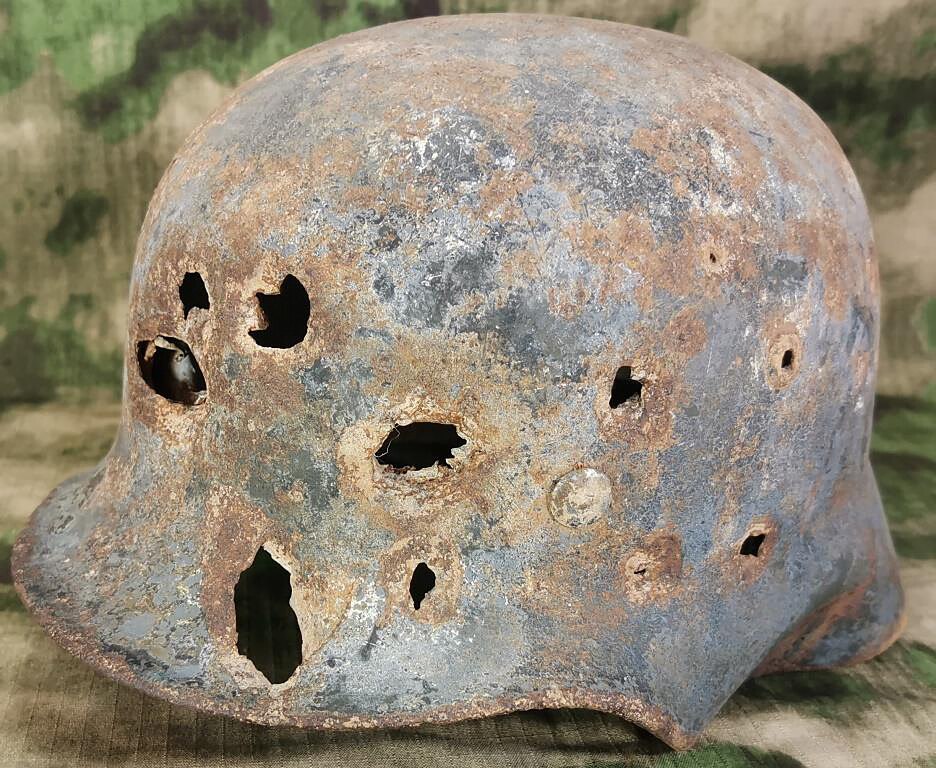 Winter Camo German helmet M35 / from Stalingrad