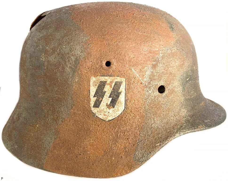 Restored German helmet M40, Waffen SS