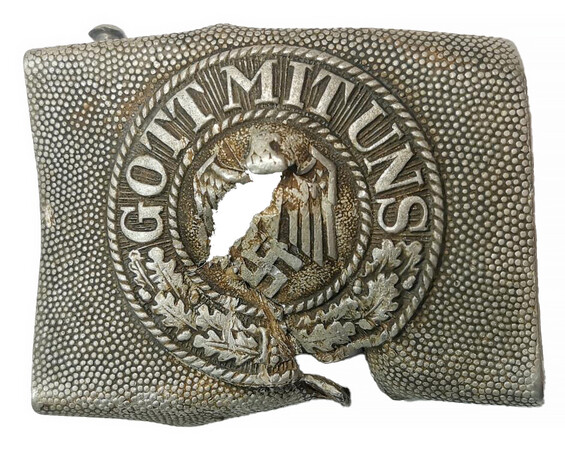 Damaged Heer belt Buckle “Gott mit Uns” / from Smolensk