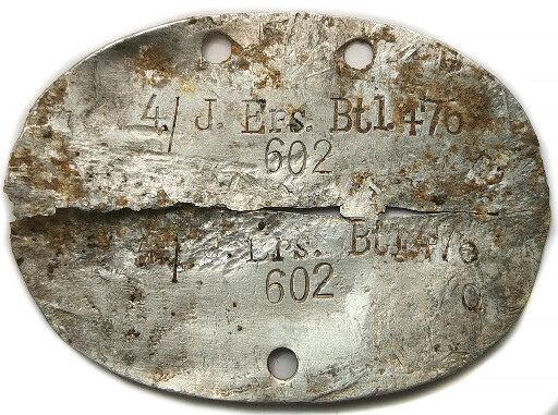 German dogtag 4./J.Ers.Btl.476