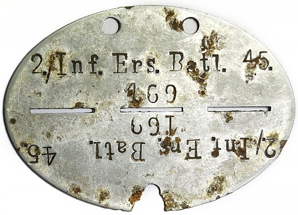 German dogtag 2.Inf.Ers.Batl.45 / from Konigsberg