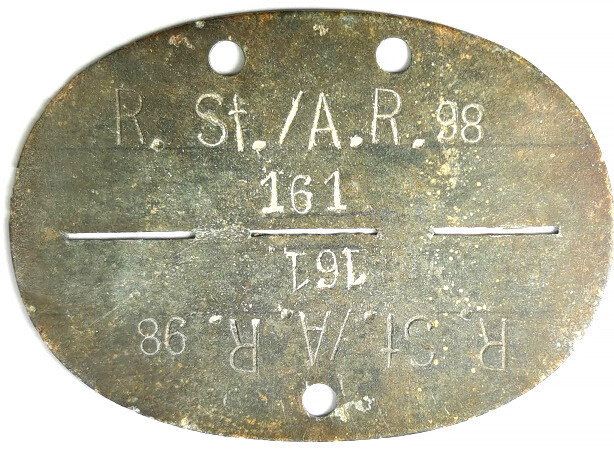 German dogtag R.St./A.R.98 / from Bobruysk