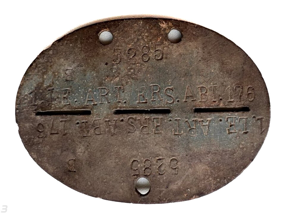 German dogtag 1 I.E. ART. ERS. ABT.176 / from Stalingrad