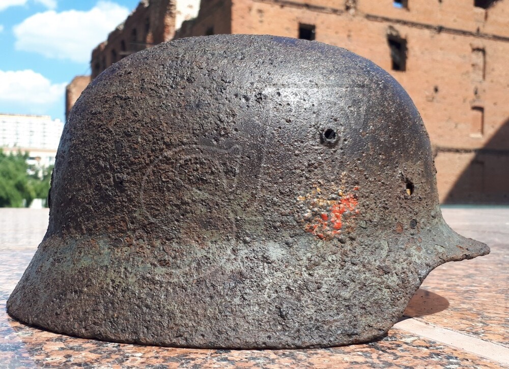 German helmet М35 from airfield Gumrak (Stalingrad region)