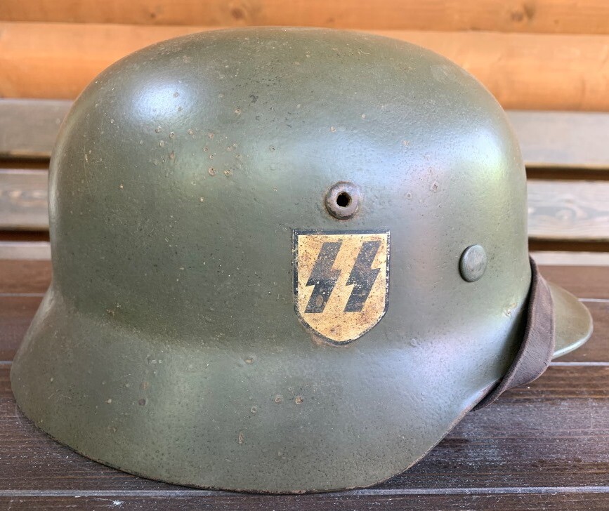 Restored German helmet M35 DD, Waffen SS