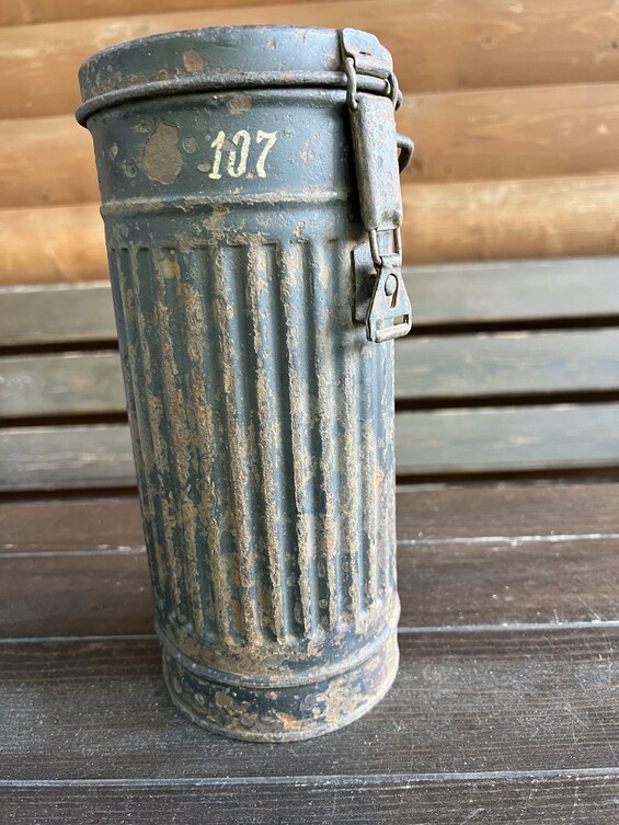 Waffen SS gas mask canister / from Rostov