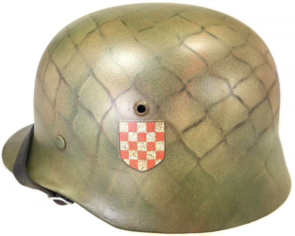 Restored helmet M35 Croatian SS-Legion