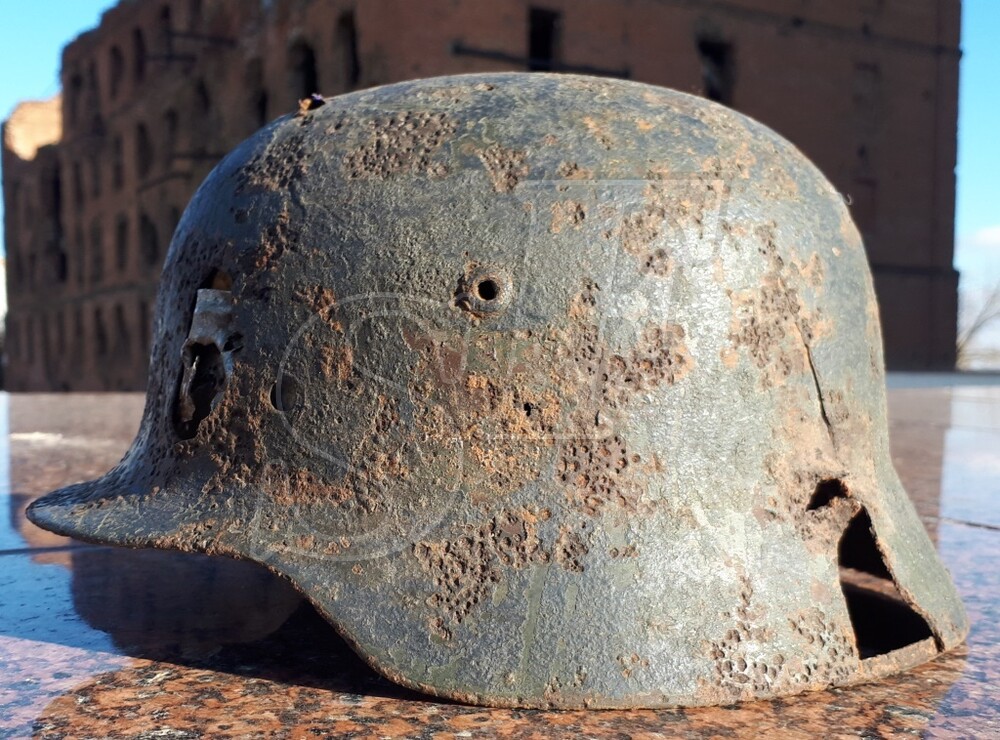 German helmet M35, Wehrmacht / from Stalingrad
