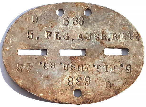 Dogtag 5.FLG.AUSB.RG.42 / from Stalingrad