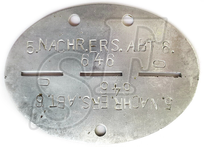 Dogtag 5.NACHR.ERS.ABT.6 / from Stalingrad