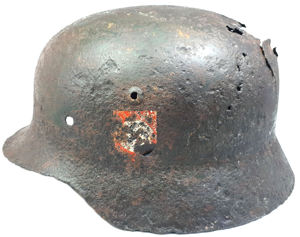 Waffen SS helmet M35 DD / from Demyansk Pocket