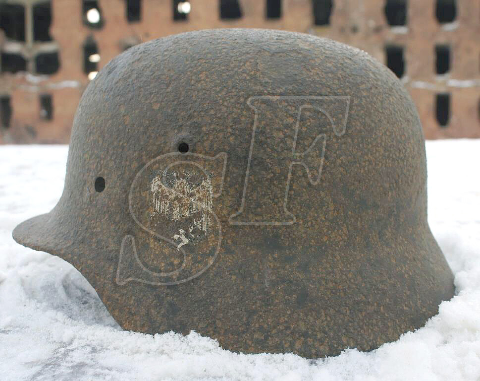 German helmet M40, Wehrmacht / from Stalingrad
