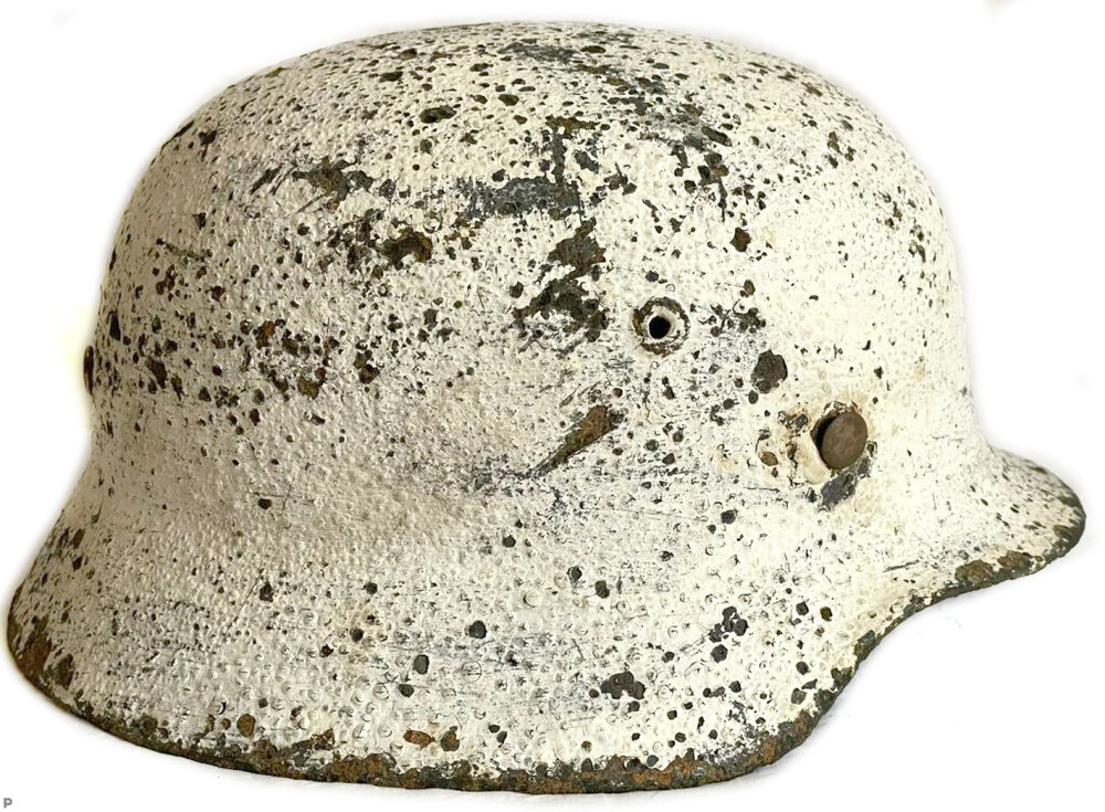 Winter camo German helmet M40 / from Bobruysk