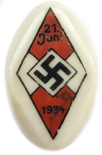21 Juni 1934 Hitler Youth badge / from Koenigsberg