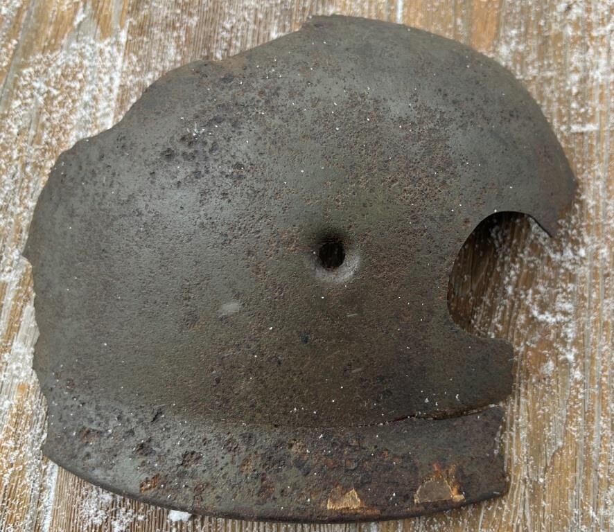 Fragment of an M38 helmet paratrooper helmet / from Stalingrad