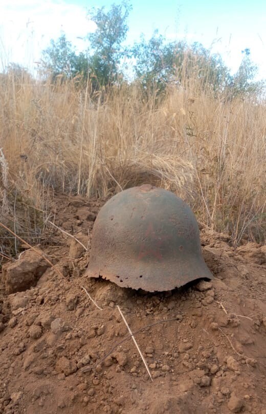 Soviet helmet SSh36 / from Stalingrad