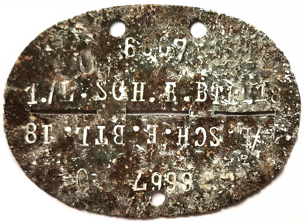 German dogtag 1./L.SCH.E.BTL.18