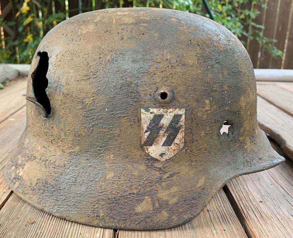Restored German helmet M35 DD, Waffen SS