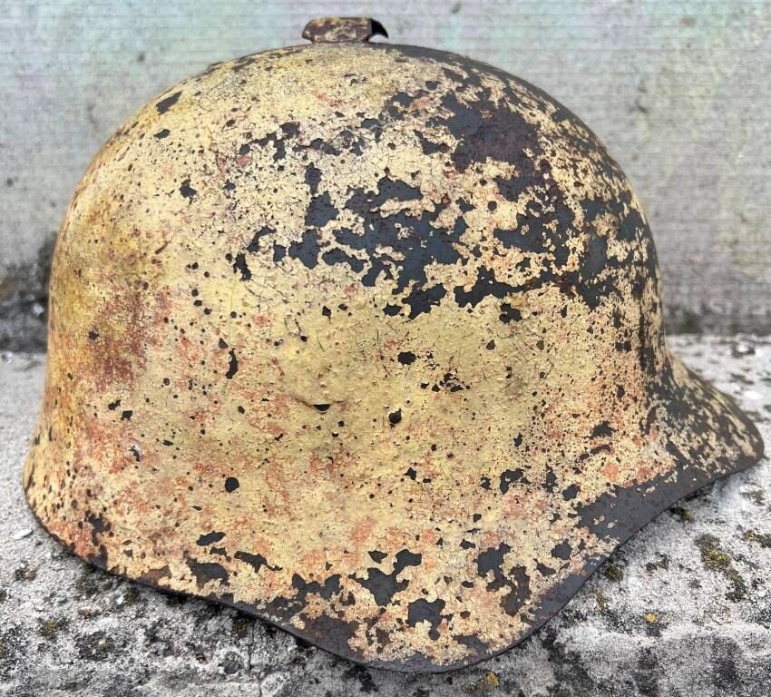 Winter camo Soviet helmet SSh36 / from Leningrad