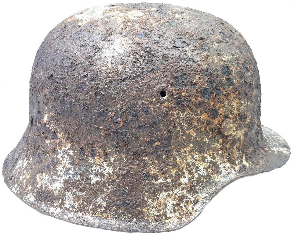 Winter camo German helmet M42 / from Sevastopol