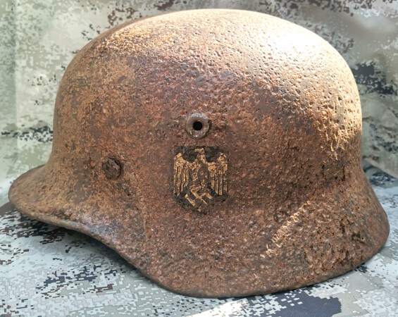 Restored German helmet