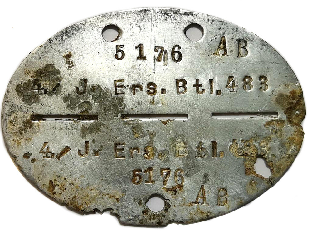German dogtag 4.J.Ers.Btl.483 / from Bobruysk