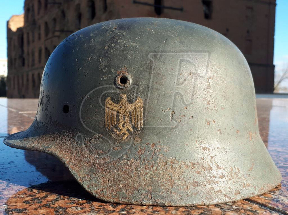 German helmet M35, Wehrmacht / from Stalingrad