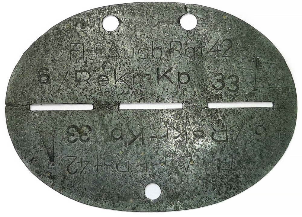 German dogtag Fla Ausb Rgt 42 / from Stalingrad