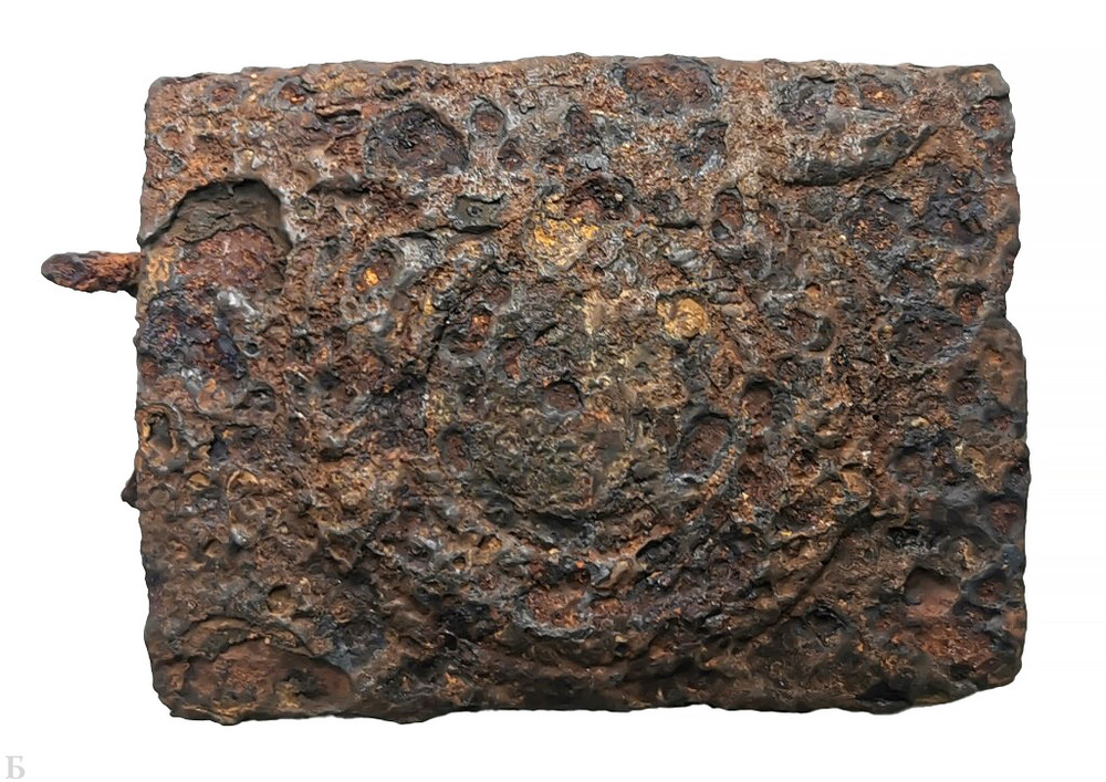 Iron belt buckle Waffen SS "Meine Ehre heißt Treue" / from Pskov