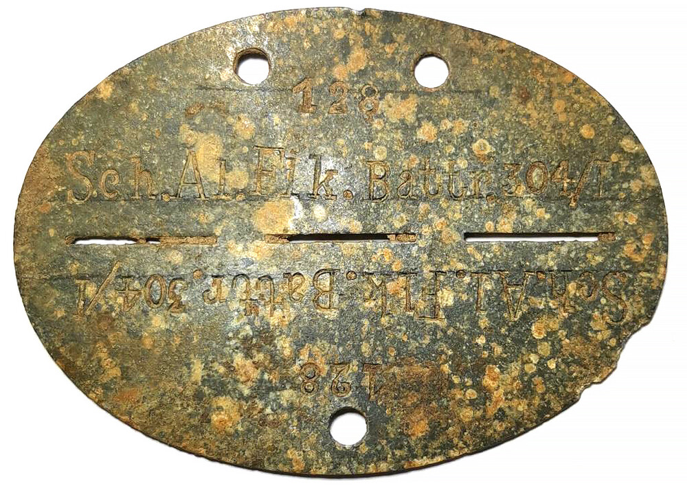 German Dogtag Sch.Al.Flk.Battr.304/1/ from Stalingrad