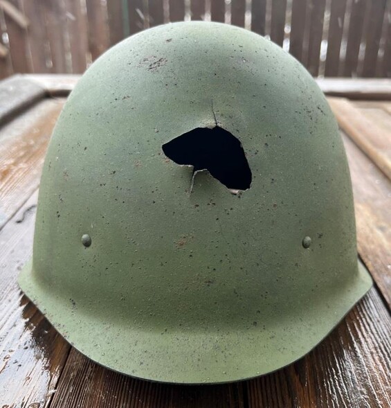 Soviet helmet SSh40 / from Karelia