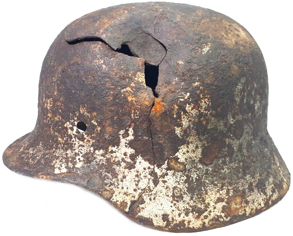 Winter camo German helmet M40 / from Stalingrad