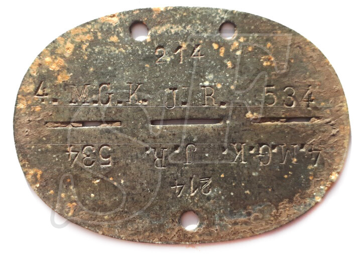 Dog tag 4.M.G.K. J.R. 534 / Stalingrad