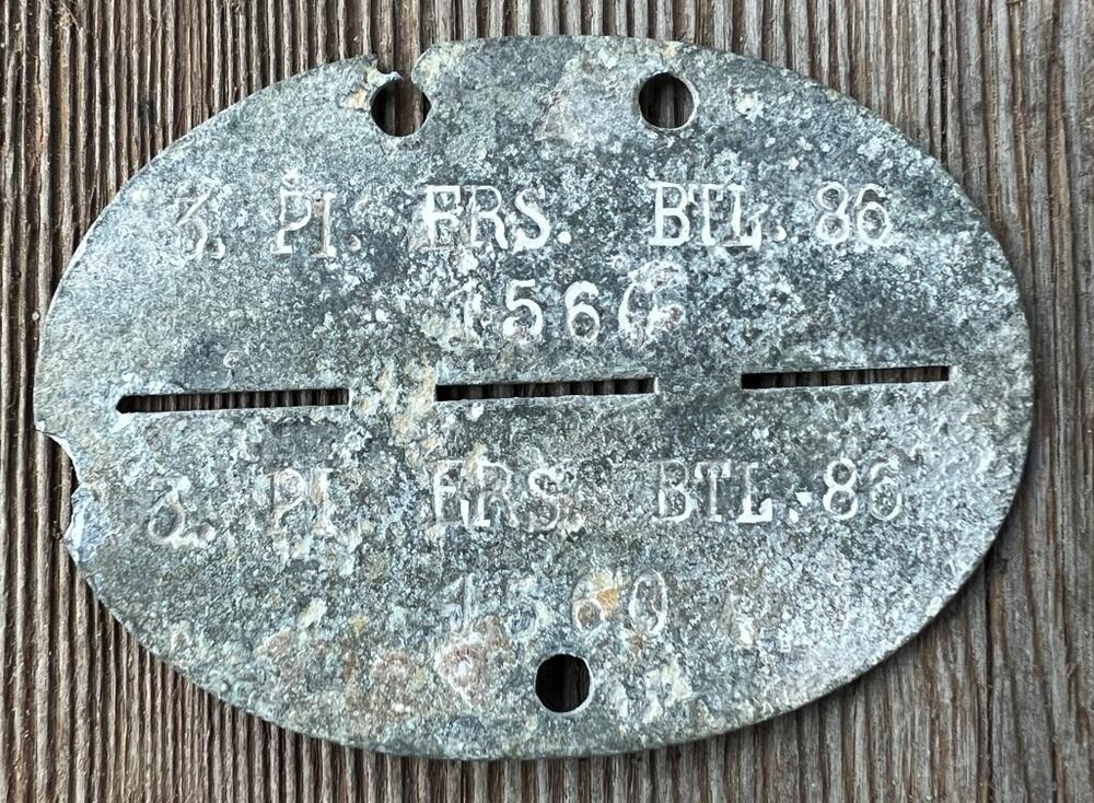 German dogtag 3.PI.ERS.BTL.86 / from Stalingrad