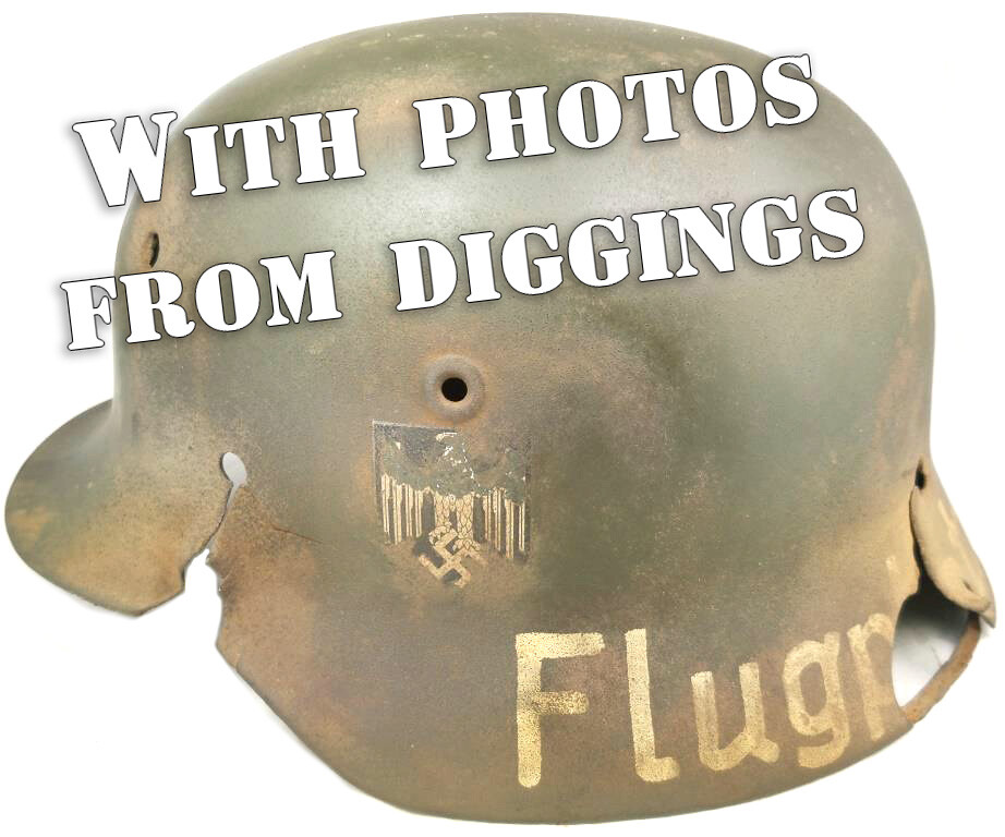 Restored German helmet M40 / from Stalingrad (Flugplatz “Pitomnik”)