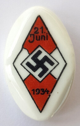 21 Juni 1934 Hitler Youth badge / from Koenigsberg