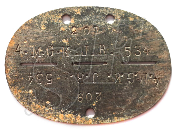 Dog tag 4.M.G.K. J.R. 534 / Stalingrad
