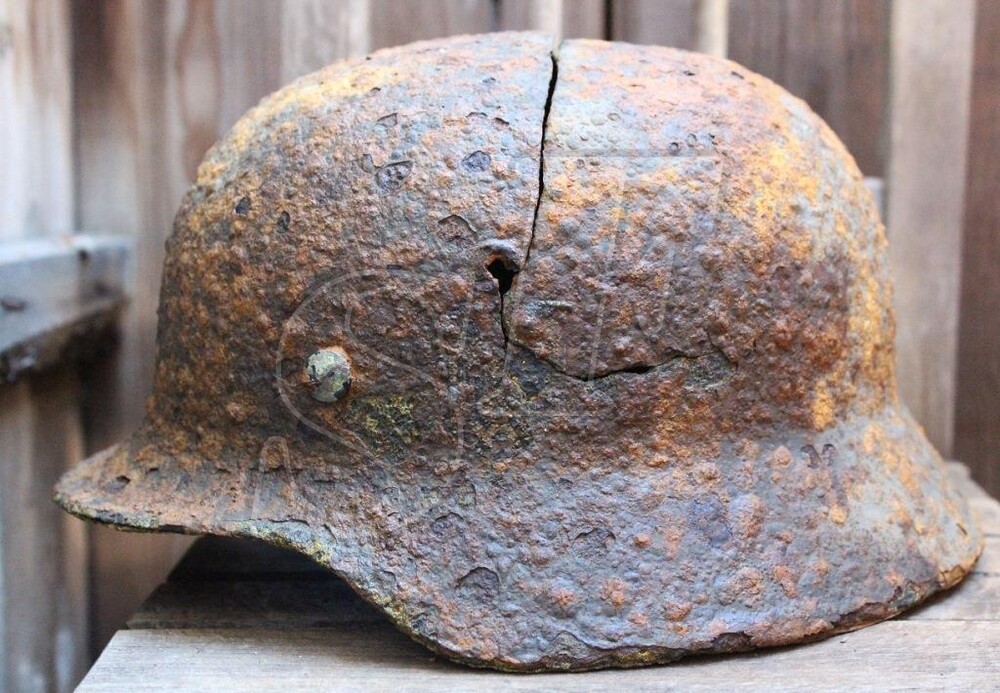 German helmet M40 from Stalingrad region