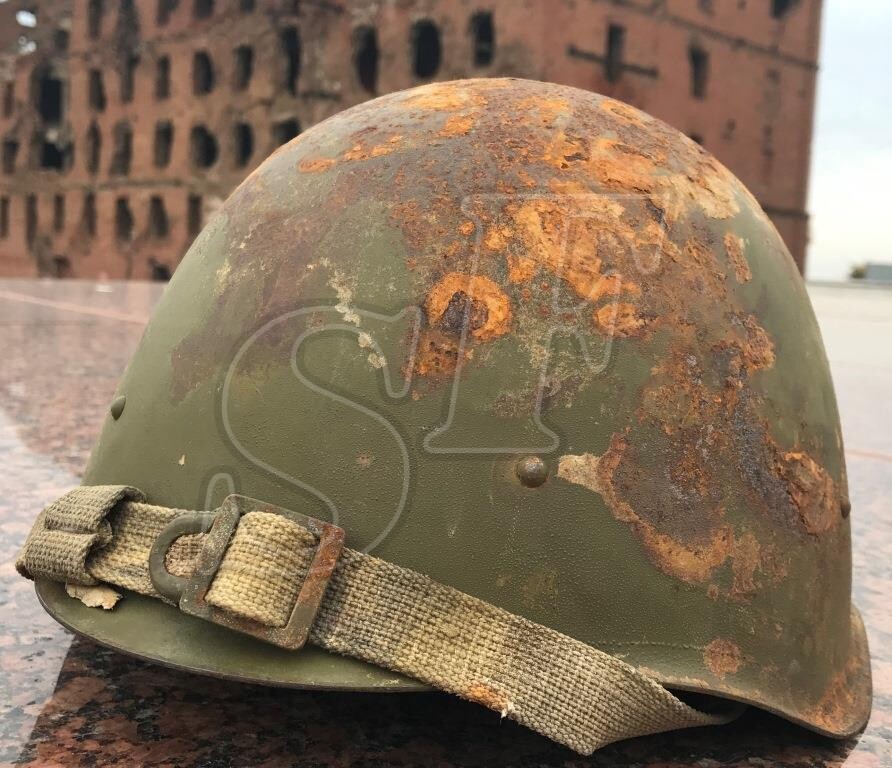 Soviet helmet SSh-40 from Krasny Oktyabr (Stalingrad steel plant)