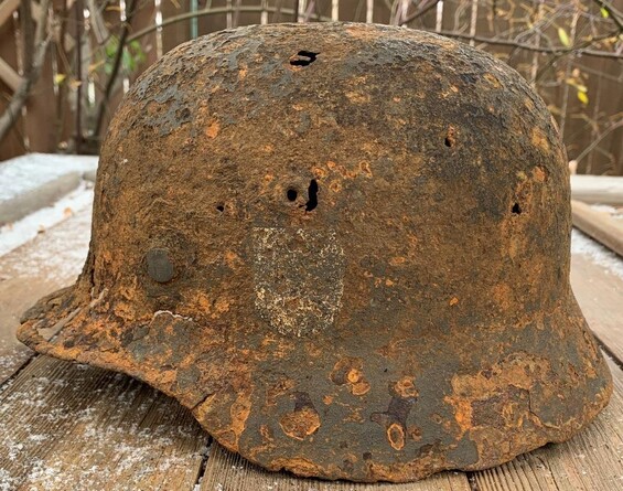 German helmet M40 / from Smolensk